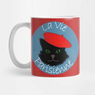 Black Cat With Beret Mug